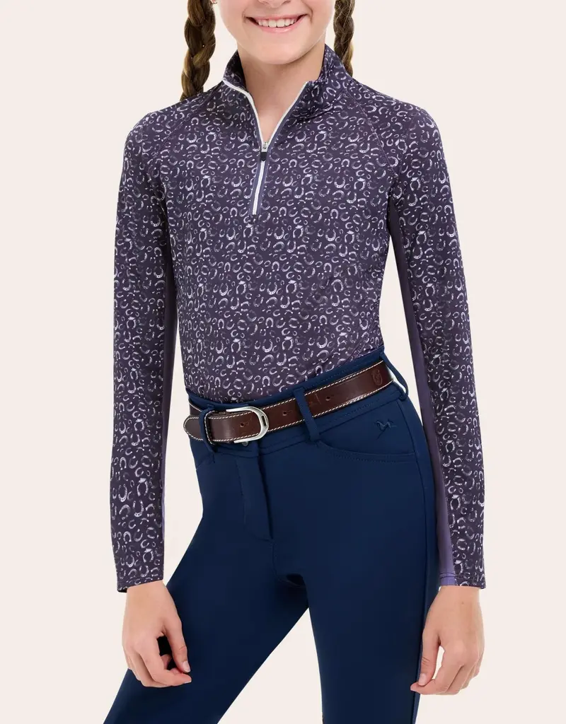 RJ Classics RJ Classics Libby Jr Long Sleeve Sun Shirt Purple Horseshoe
