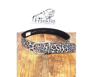Michael Kors Black and White Leopard-Print Belt with Silver Buckle Michael Kors – Women main image 3