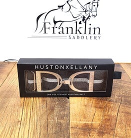 Ellany Equestrian Ellany 1.5" Silver Stirrup Elastic Belt Black and Silver