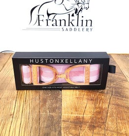 Ellany Equestrian Ellany 1.5" Rose Gold Stirrup Elastic Belt Madelyn (Pink Stripes)