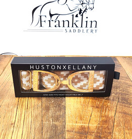 Ellany Equestrian Huston x Ellany 1.5" Gold Stirrup Elastic Belt Caramel Polo