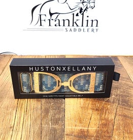 Ellany Equestrian Ellany 1.5" Gold Stirrup Elastic Belt Teal Lyndon