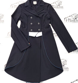 For Horses For Horses Women's Jenni Custom Tailcoat Black/Silver with Blue Piping XS