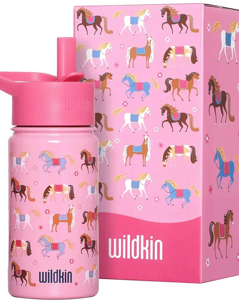 Wildkin Wildkin Horses 14oz Stainless Steel Water Bottle Pink