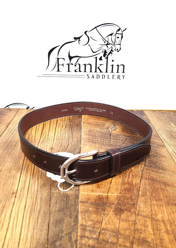 Tory Leather Tory 1 1/4" Silver Stirrup Belt Havana