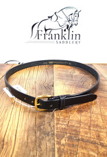 Tory Leather Tory Leather 3/4" Stitched Pattern Belt Black w Brass Buckle