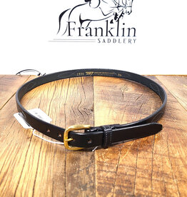 Tory Leather Tory Leather 3/4" Stitched Pattern Belt Black w Brass Buckle