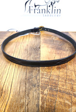 Tory Leather Tory Leather 3/4" Stitched Pattern Belt Black w Brass Buckle
