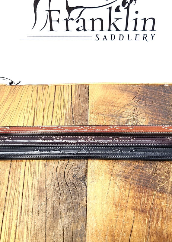 Tory Leather Tory Leather 3/4" Raised Fancy Stitch Belt