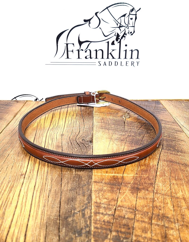 Tory Leather Tory Leather 3/4" Raised Fancy Stitch Belt