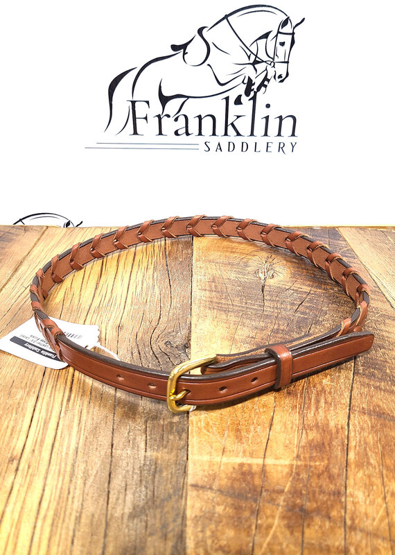 Tory Leather Tory Leather 3/4" Laced Belt w Brass Buckle Oakbark