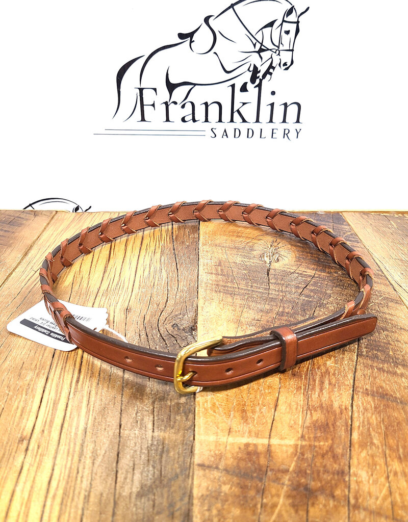 Tory Leather Tory Leather 3/4" Laced Belt w Brass Buckle Oakbark