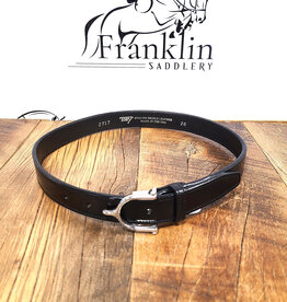 Tory Leather Tory Leather 1" Stitched Belt With Silver Spur Buckle Black