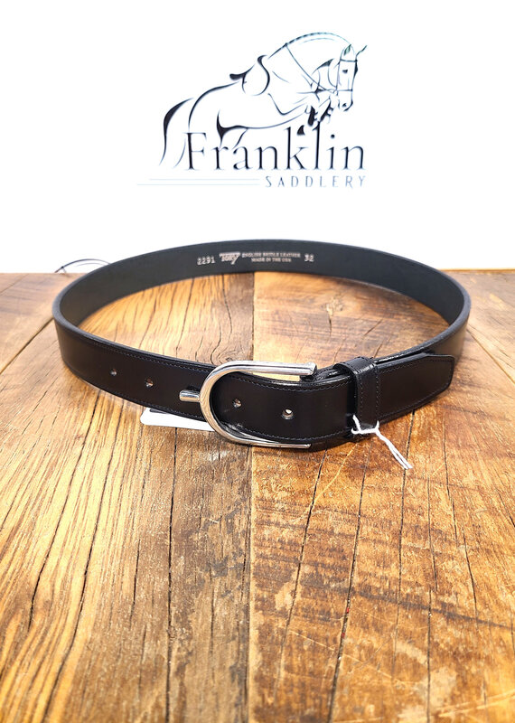 Tory Leather Tory 1 1/4" Silver Spur Belt Black