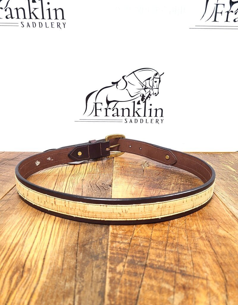 Tory Leather Tory 1 1/4" Leather and Cork Belt Havana
