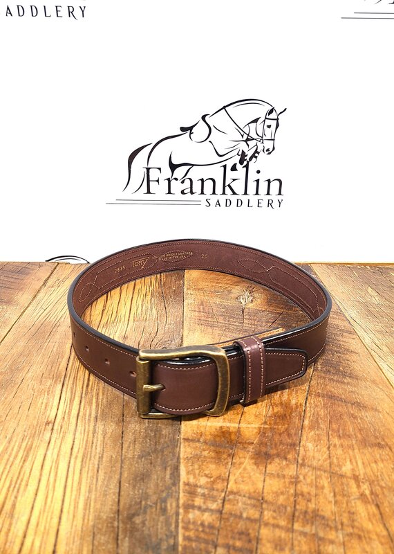 Tory Leather Tory 1 1/2" Repeated Stitch Leather Belt Havana