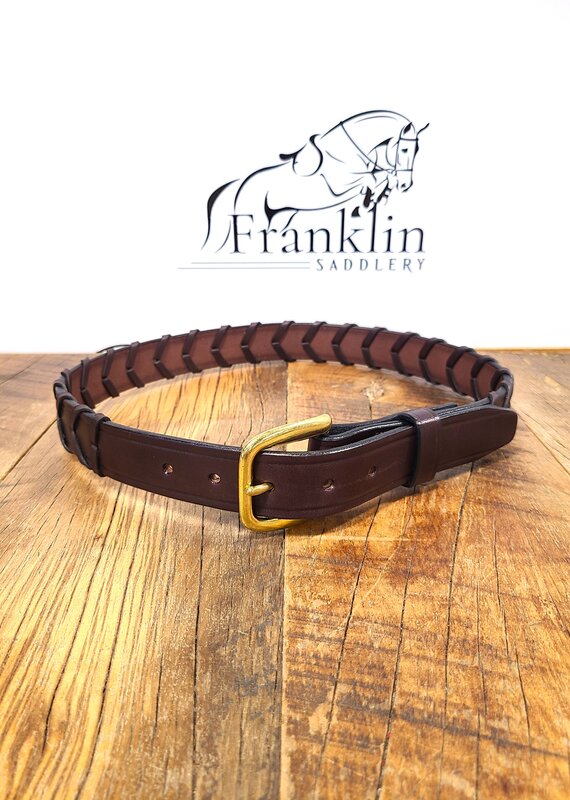 Tory Leather Tory 1 1/4" Laced Leather Belt Havana