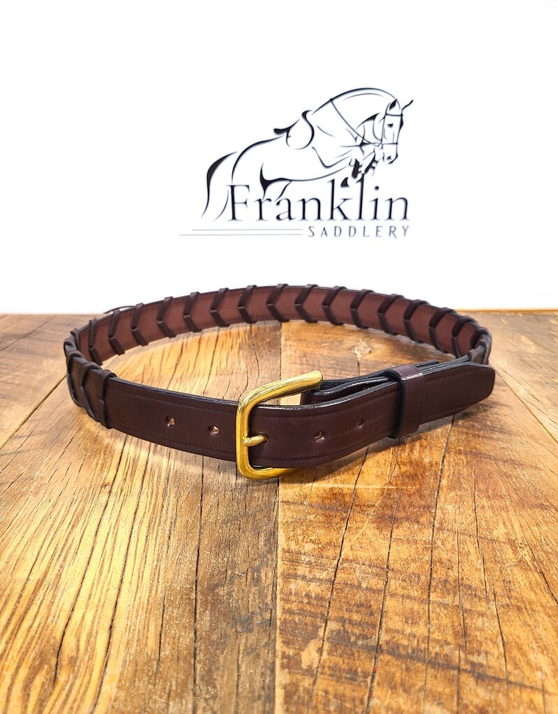 Tory Leather Tory 1 1/4" Laced Leather Belt Havana