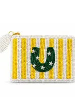 Tucker Tweed Equestrian Tucker Tweed Small Beaded Pouch Horseshoe Stripe