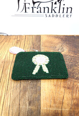 Tucker Tweed Equestrian Tucker Tweed Small Beaded Pouch Green Ribbon