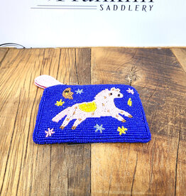 Tucker Tweed Equestrian Tucker Tweed Small Beaded Pouch Pink Pony