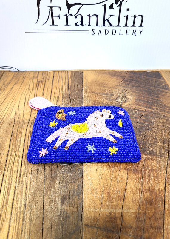 Tucker Tweed Equestrian Tucker Tweed Small Beaded Pouch Pink Pony