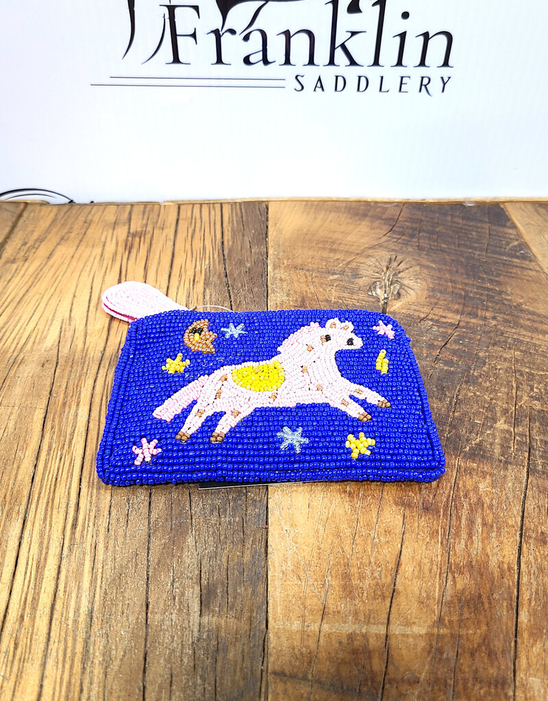 Tucker Tweed Equestrian Tucker Tweed Small Beaded Pouch Pink Pony