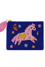Tucker Tweed Equestrian Tucker Tweed Small Beaded Pouch Pink Pony