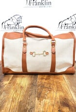 Westrian Westrian Faux Leather Canvas Snaffle Bit Duffel Handbag