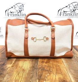Westrian Westrian Faux Leather Canvas Snaffle Bit Duffel Handbag