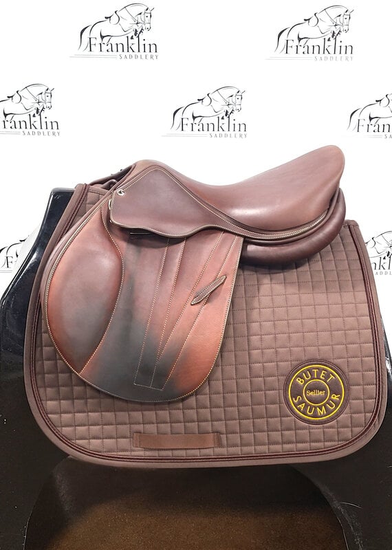 Used Butet L 16" Seat 1 Flap Standard Tree Gold Saddle Consignment #917