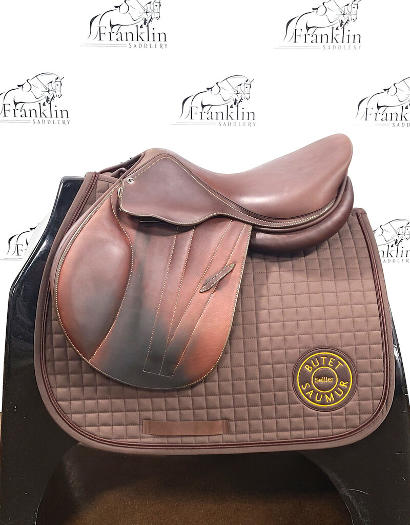 Used Butet L 16" Seat 1 Flap Standard Tree Gold Saddle Consignment #917