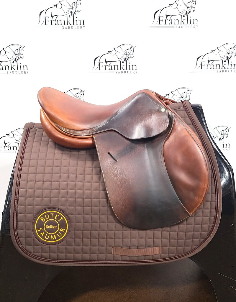 Used Butet L 16" Seat 1 Flap Standard Tree Gold Saddle Consignment #917