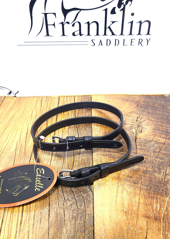 Exselle Black Spur Straps 3/8" x 18"