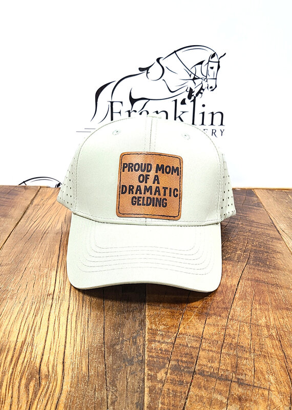Equine & Design Proud Mom of a Dramatic Gelding Perforated Trucker Hat Sage