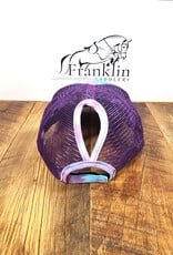 Just Ride Mesh Back Ponytail High Bun Ball Cap Purple Tie-Dye