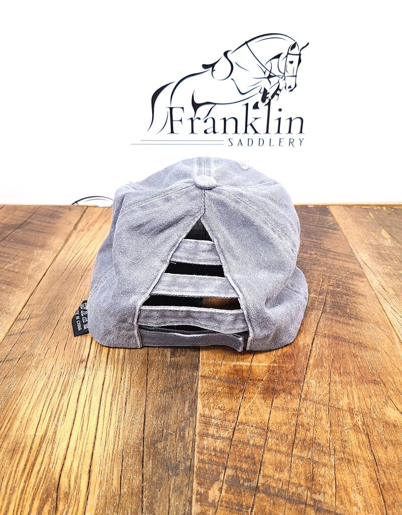 Boss Mare High Bun Ponytail Ball Cap Hat Gray