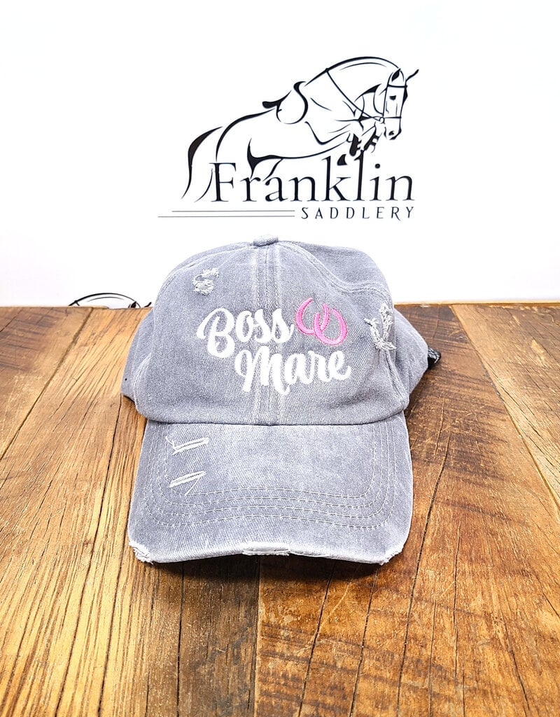 Boss Mare High Bun Ponytail Ball Cap Hat Gray