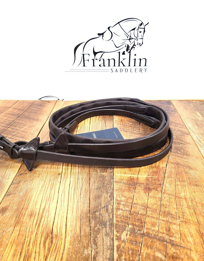LeMieux LeMieux Magna Grip Rubber Reins Brown/Silver