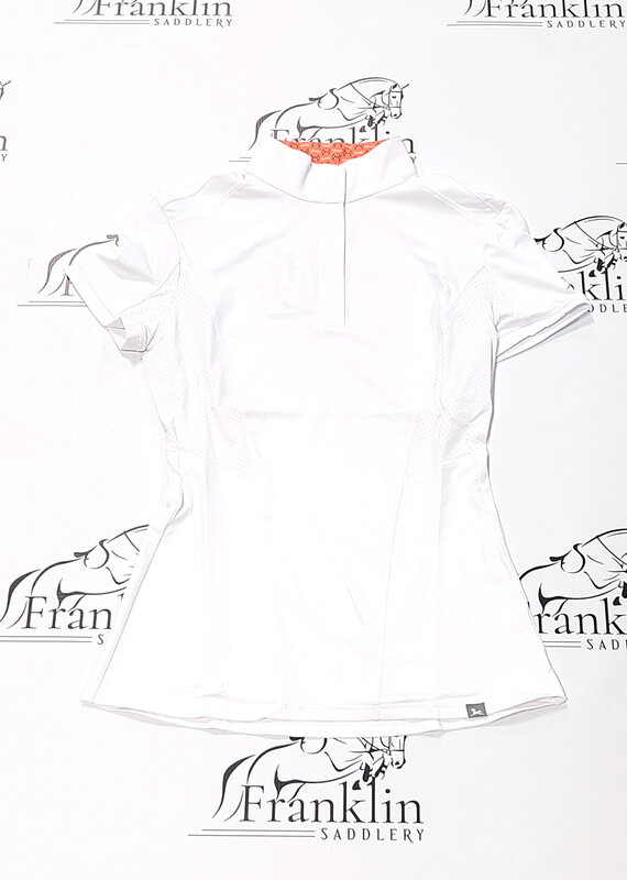 RJ Classics RJ Classics Women's Brynn SS Show Shirt Coral Bits White