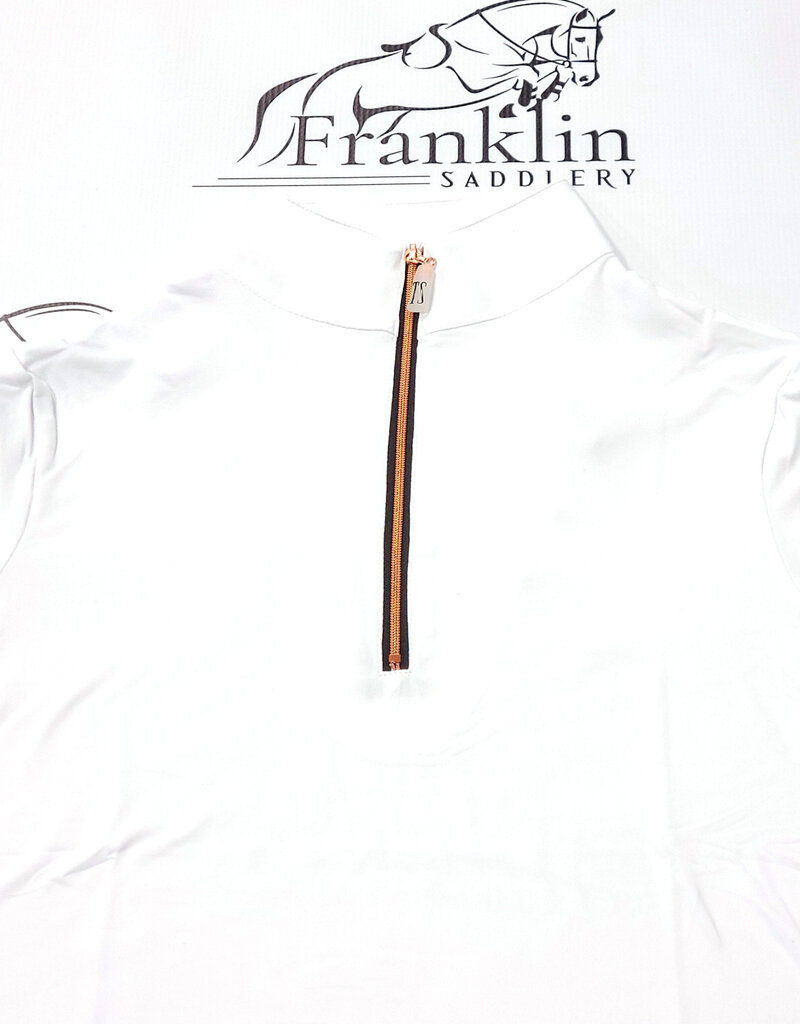 The Tailored Sportsman The Tailored Sportsman Ladies Short Sleeve Sun Shirt White/Black/Rose Gold