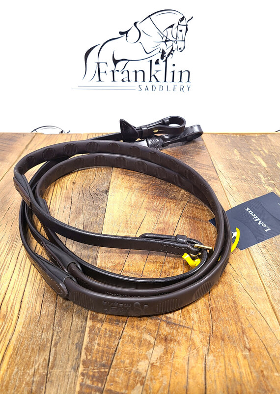 LeMieux LeMieux Magna Grip Rubber Reins Brown/Brass