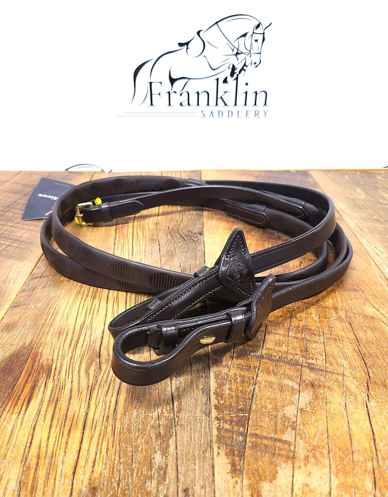 LeMieux LeMieux Magna Grip Rubber Reins Brown/Brass