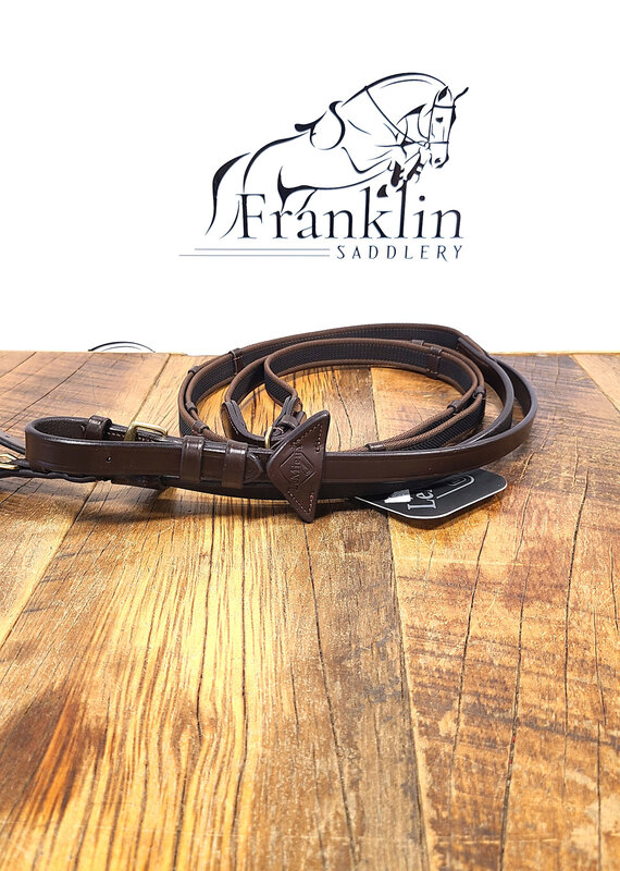 LeMieux LeMieux Rubber Grip Continental Reins Havana/Brass Full