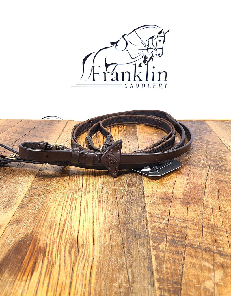 LeMieux LeMieux Rubber Grip Continental Reins Havana/Brass Full