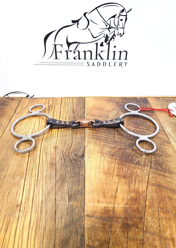Shires Shires Two Ring Sweet Iron Gag With Raised Ribs 5"