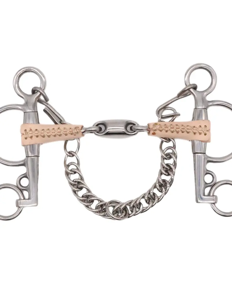 Jake Adams Equestrian Jake Adams Equestrian Double Jointed Leather Covered Bits