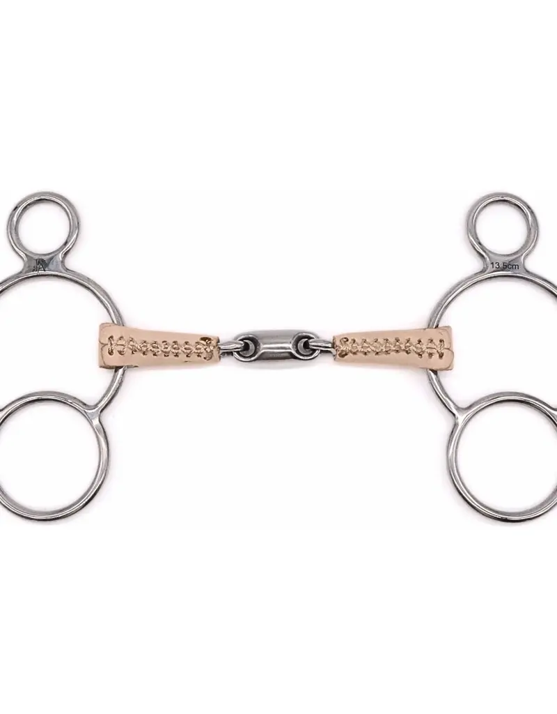 Jake Adams Equestrian Jake Adams Equestrian Double Jointed Leather Covered Bits