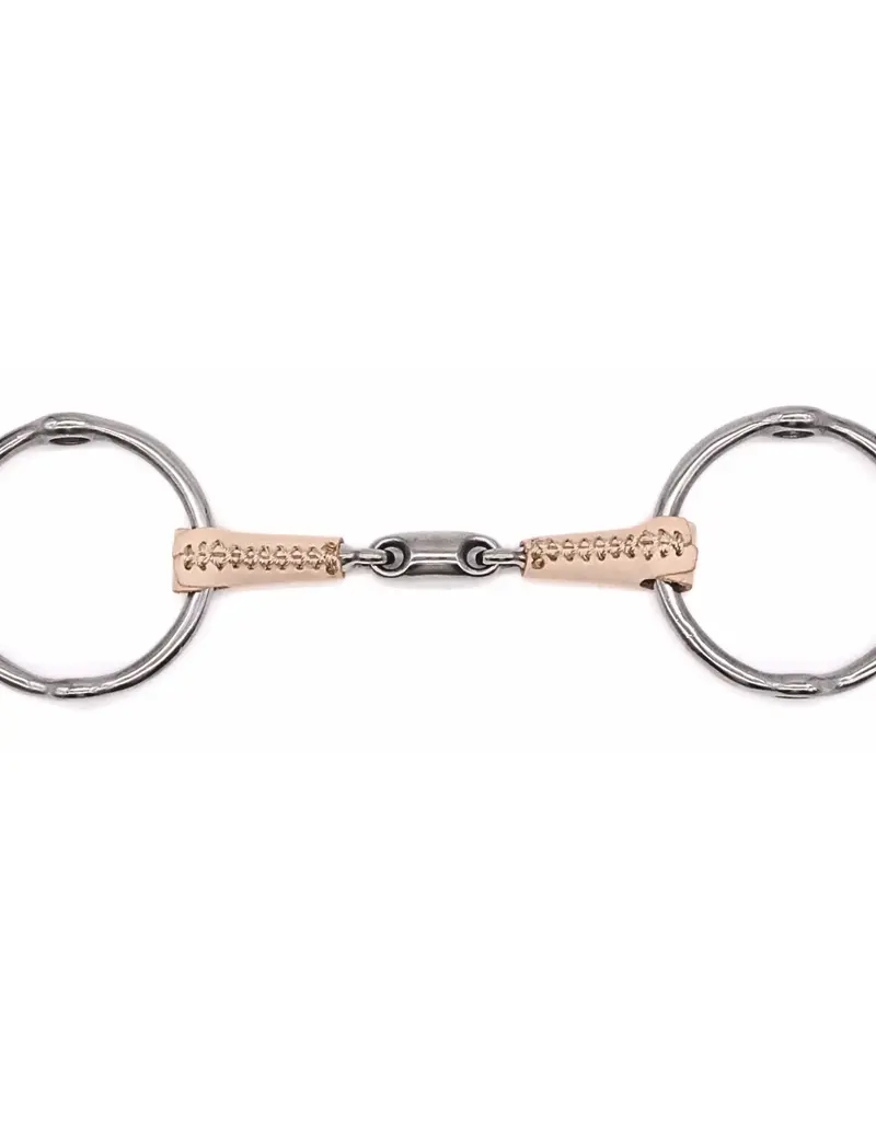 Jake Adams Equestrian Jake Adams Equestrian Double Jointed Leather Covered Bits