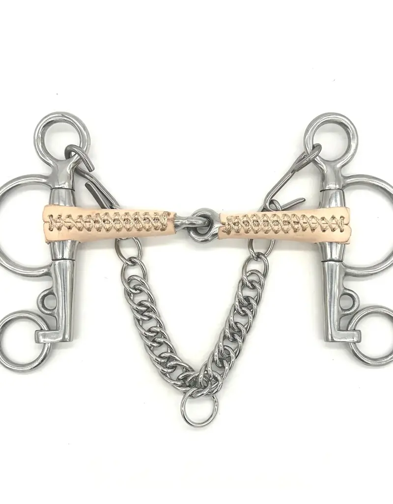 Jake Adams Equestrian Jake Adams Equestrian Single Jointed Leather Covered Bits